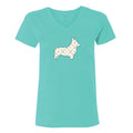 Corgi Silhouette - Ladies T-Shirt V-Neck