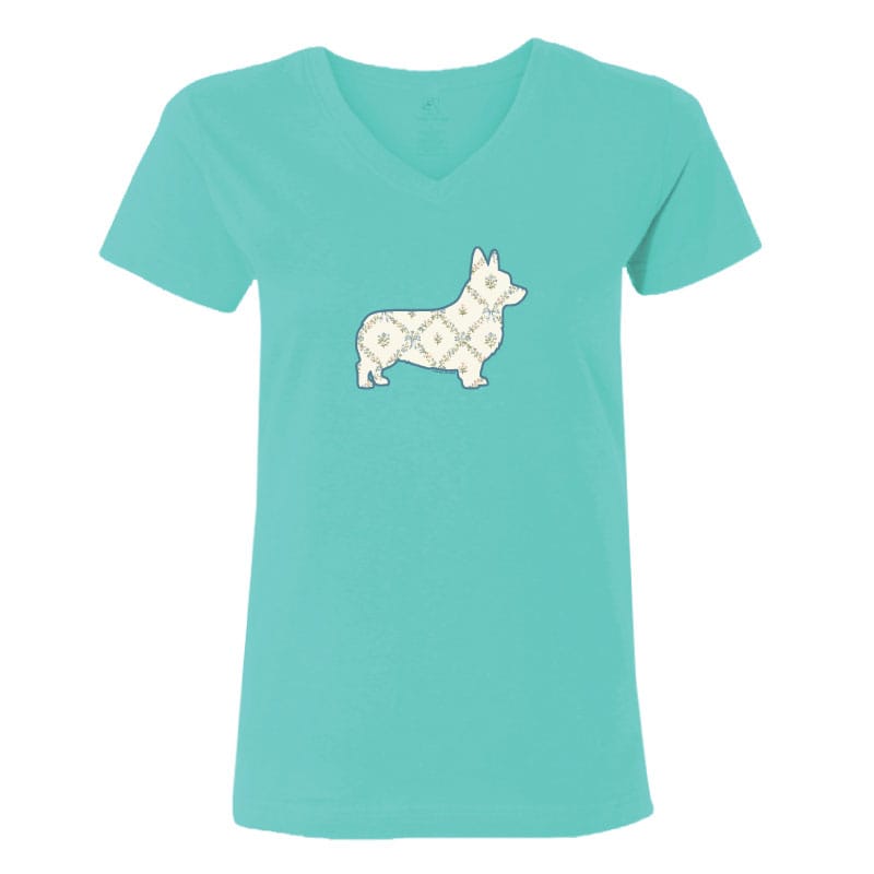 Corgi Silhouette - Ladies T-Shirt V-Neck