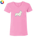 Corgi Silhouette - Ladies T-Shirt V-Neck
