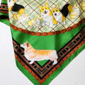 Pembroke Welsh Corgi Green Silk Scarf