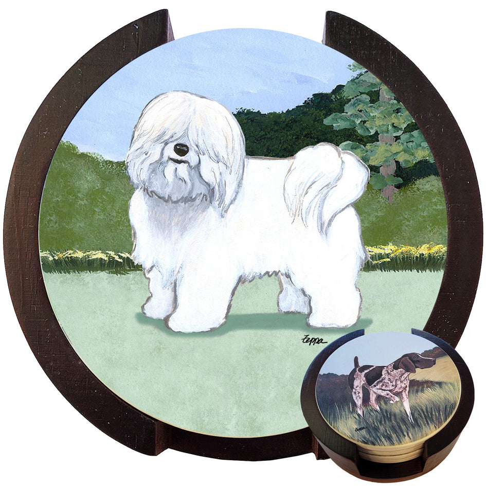 Coton de Tulear Scenic Bisque Coaster Set