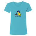 Cute as a Button  - Ladies T-Shirt V-Neck