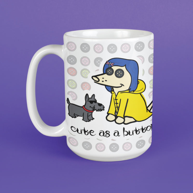 Cute as a Button - Large Coffee Mug