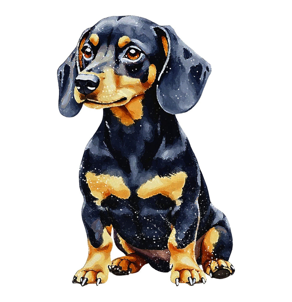Dachshund (Black & Tan Short Hair) Watercolor - Ceramic Mug