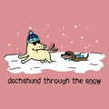 Dachshund Through the Snow - Ladies T-Shirt V-Neck