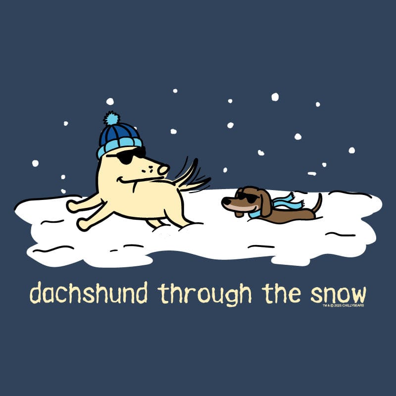 Dachshund Through the Snow - Ladies T-Shirt V-Neck