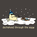 Dachshund Through the Snow - Ladies Curvy V-Neck Tee