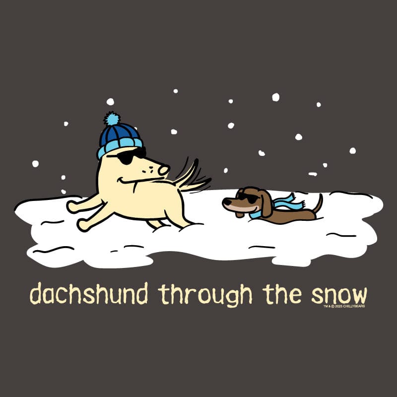 Dachshund Through the Snow - Ladies Curvy V-Neck Tee