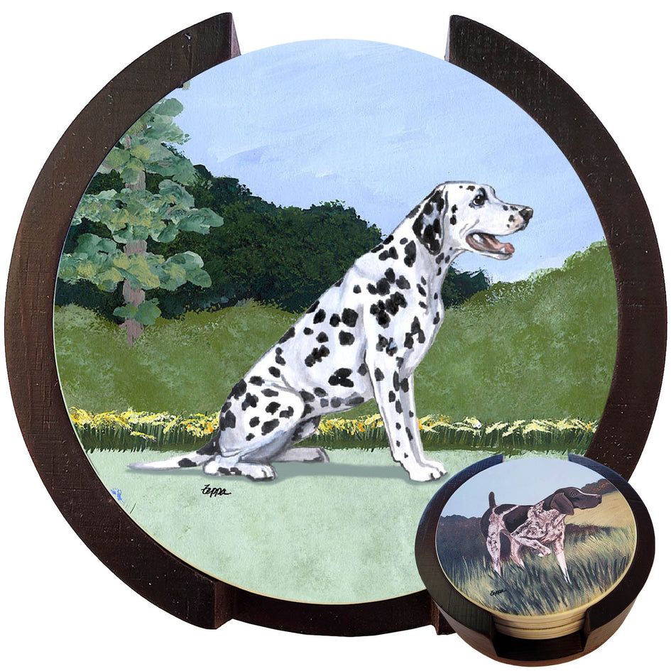 Dalmatian Scenic Bisque Coaster Set