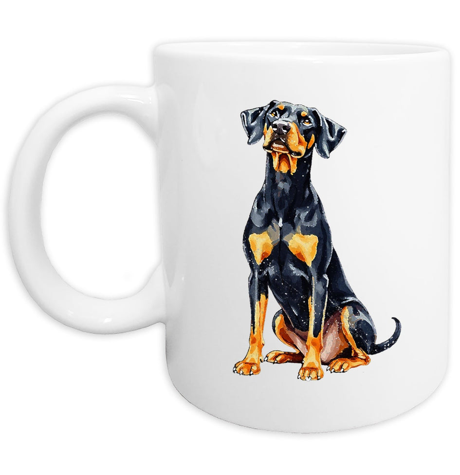 Doberman Pinscher Watercolor - Ceramic Mug