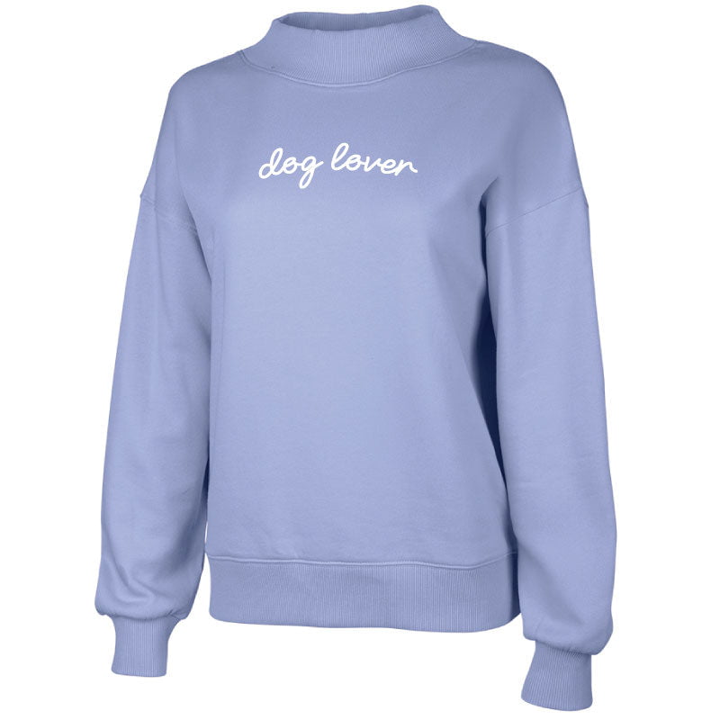 Dog Lover Embroidered Mock Neck Sweatshirt