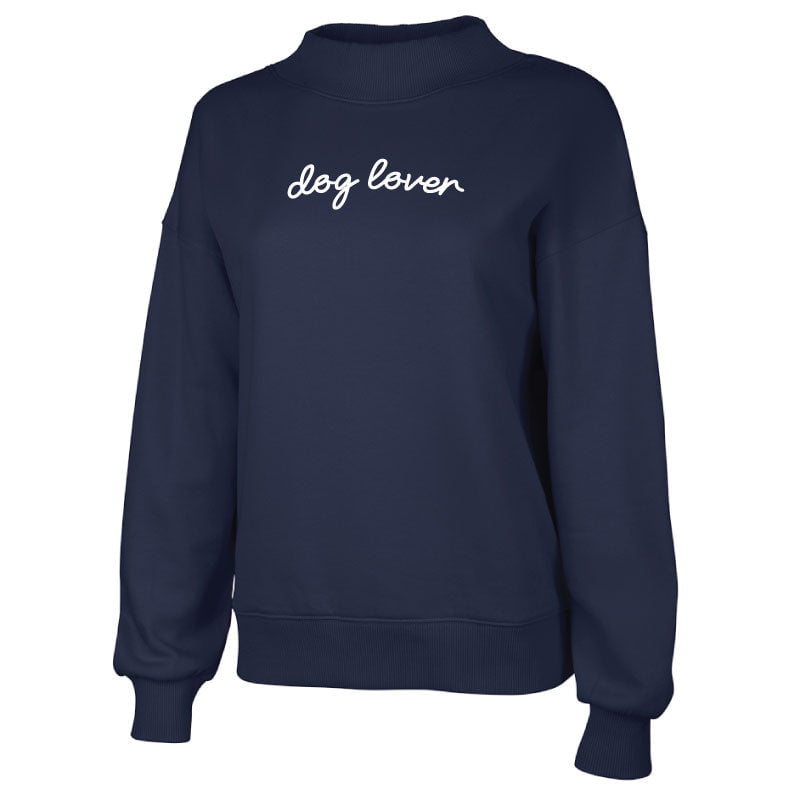 Dog Lover Embroidered Mock Neck Sweatshirt