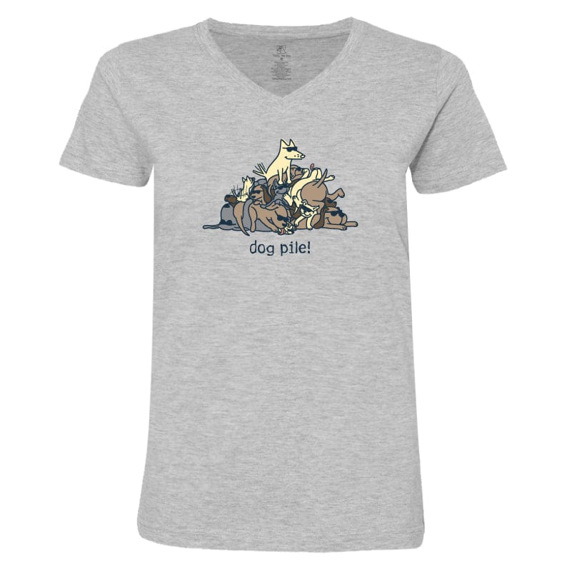 Dog Pile - Ladies T-Shirt V-Neck