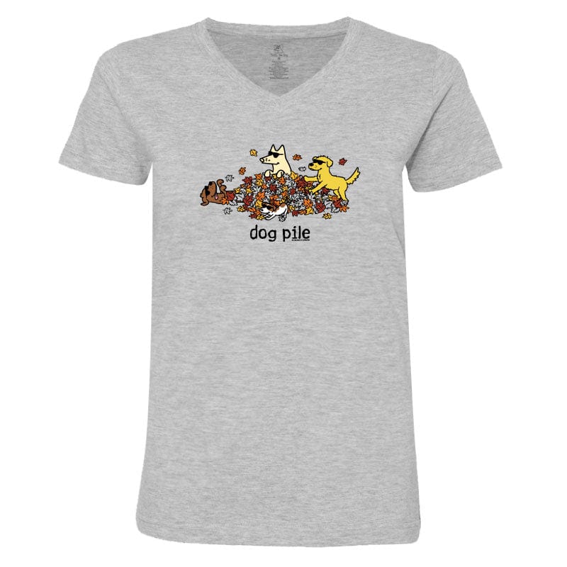 Dog Pile Autumn - Ladies T-Shirt V-Neck