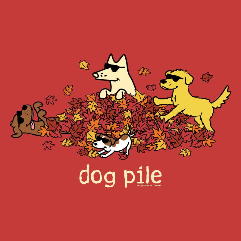 Dog Pile Autumn - Ladies Curvy V-Neck Tee