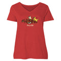 Dog Pile Autumn - Ladies Curvy V-Neck Tee