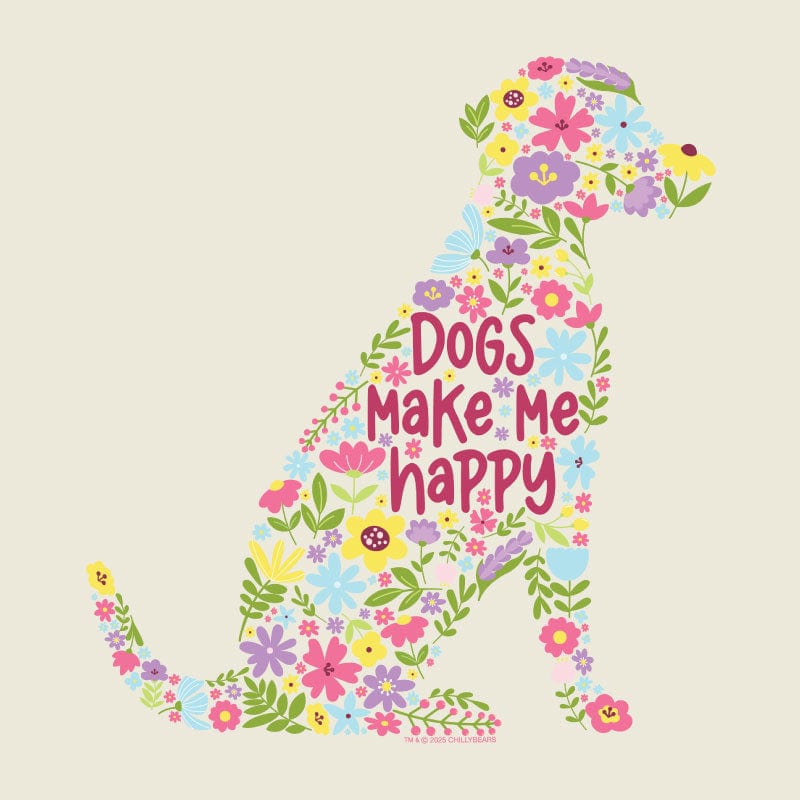 Dogs Make Me Happy - Ladies T-Shirt V-Neck
