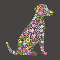 Dogs Make Me Happy - Ladies Curvy V-Neck Tee
