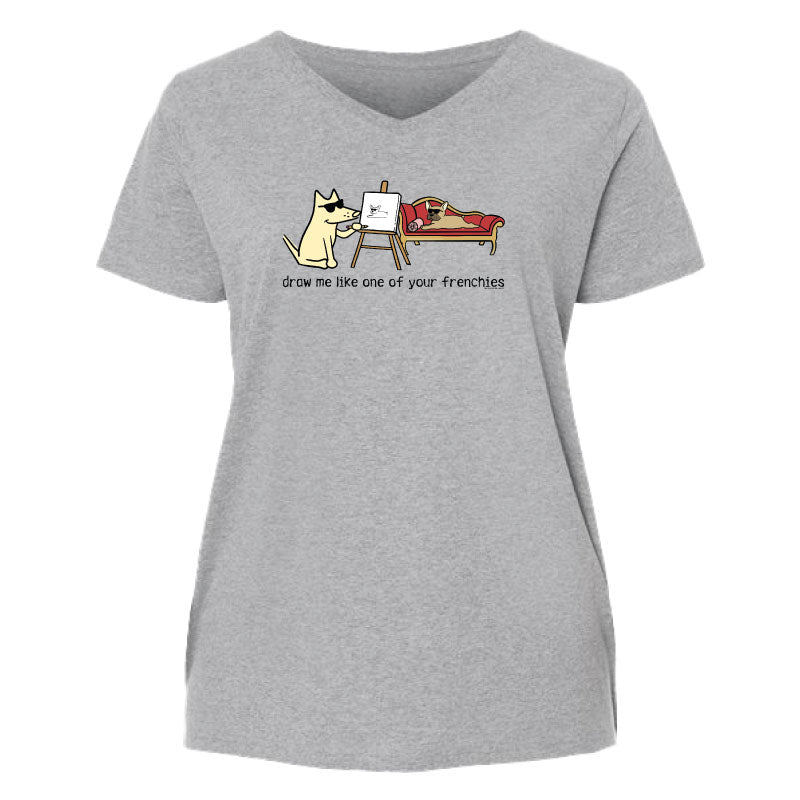 Draw Me  - Ladies Curvy V-Neck Tee