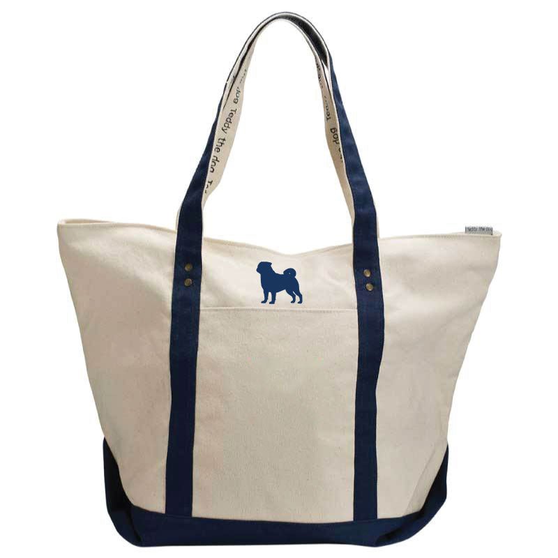 Pug - Canvas Boat Tote