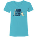 Everybodys Gone Surfin  - Ladies T-Shirt V-Neck