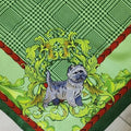 Cairn Terrier Green Square Silk Scarf
