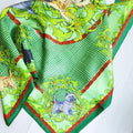 Cairn Terrier Green Square Silk Scarf