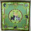 Cairn Terrier Green Square Silk Scarf