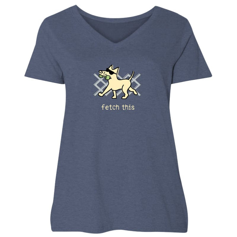 Fetch This - Ladies Curvy V-Neck Tee