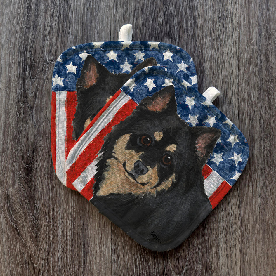Finnish Lapphund Americana Pot Holder Set
