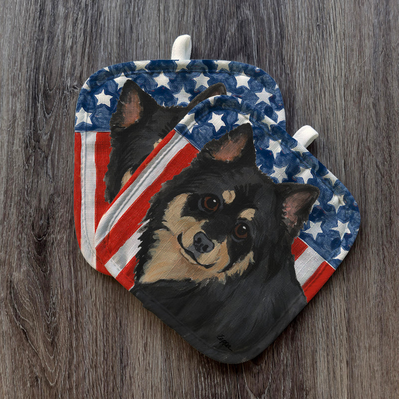 Finnish Lapphund Americana Pot Holder Set