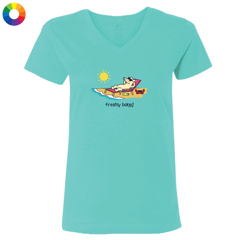 Freshly Baked  - Ladies T-Shirt V-Neck