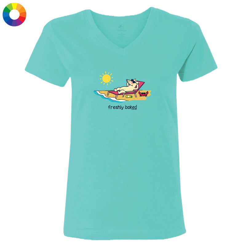Freshly Baked  - Ladies T-Shirt V-Neck
