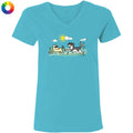 Frolicking Friends - Ladies T-Shirt V-Neck