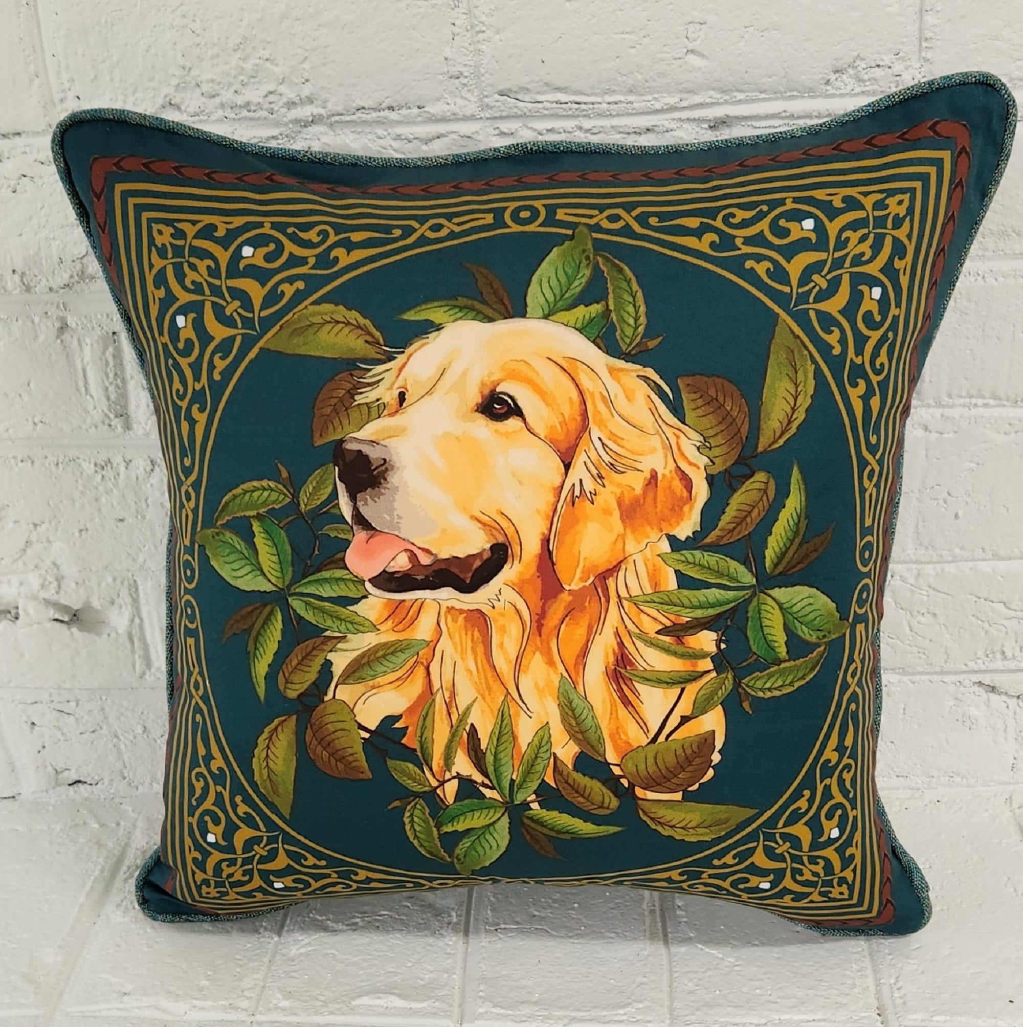 Golden retriever shop throw pillow