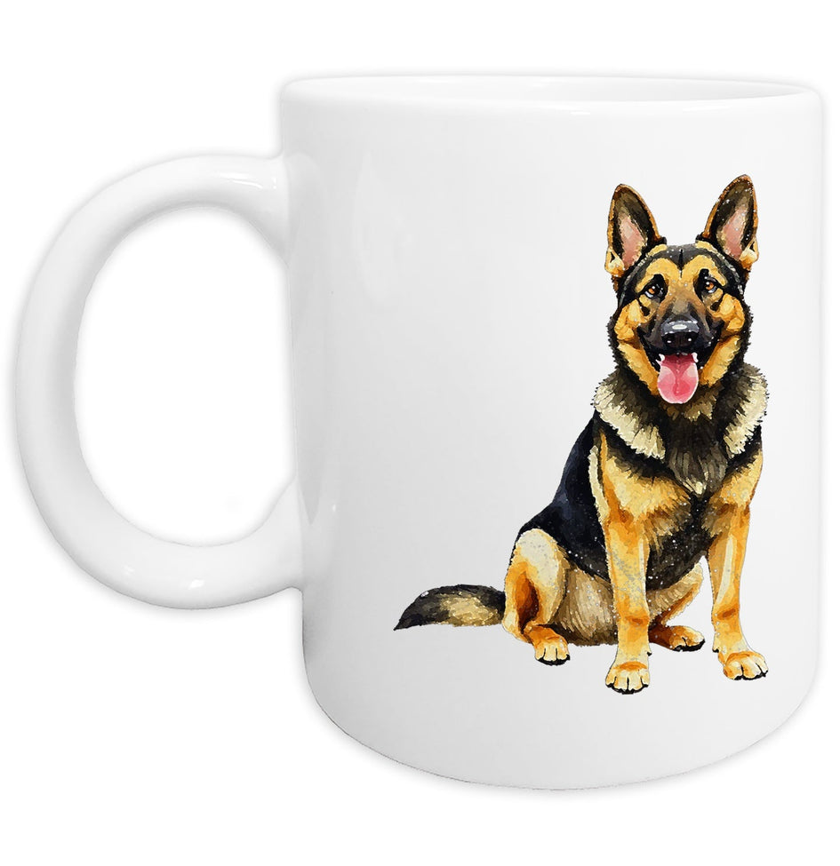 German Shepherd Dog Watercolor - Ceramic Mug