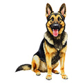German Shepherd Dog Watercolor - Ceramic Mug