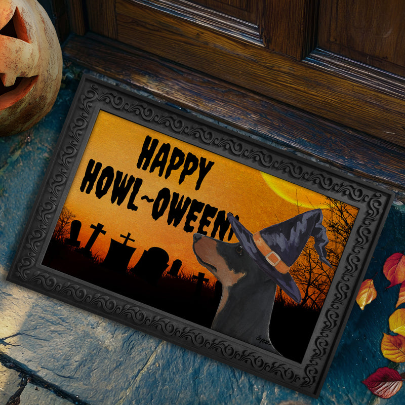 German Pinscher HAPPY HOWL-OWEEN Welcome Mat
