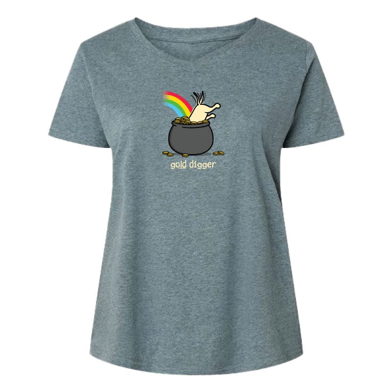 Gold Digger - Ladies Curvy V-Neck Tee