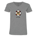 Gray t-shirt with a dog graphic and 'good buoy' text on a white background