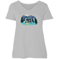 Great Smoky Mountains - Ladies Curvy V-Neck Tee