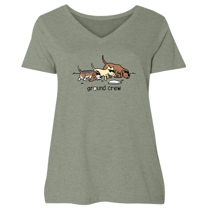 Ground Crew - Ladies Curvy V-Neck Tee