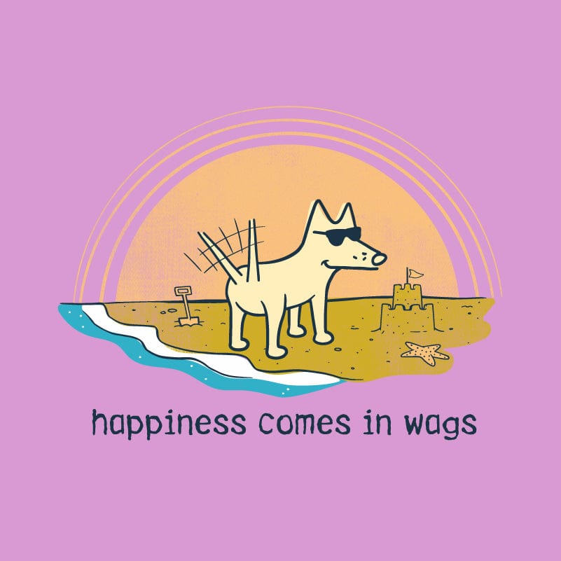 Happiness Comes in Wags - Ladies Racerback Tank Top