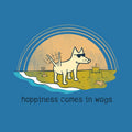 Happiness Comes in Wags - Ladies T-Shirt V-Neck