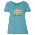 Happiness Comes in Wags - Ladies Curvy V-Neck Tee