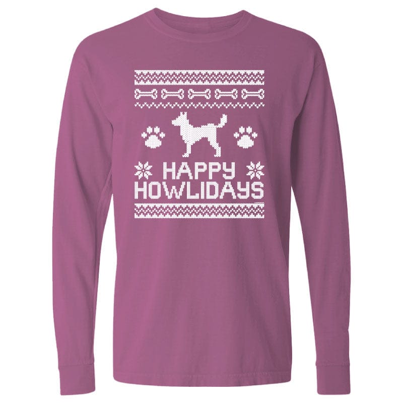 Happy Howlidays Ugly Sweater - Long-Sleeve T-Shirt Classic