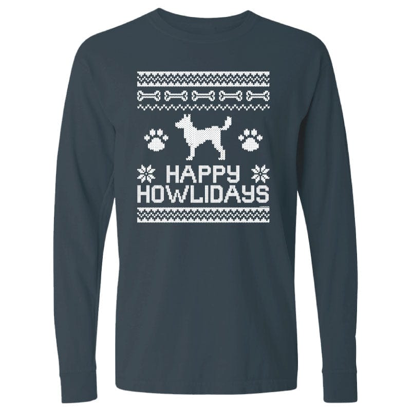 Happy Howlidays Ugly Sweater - Long-Sleeve T-Shirt Classic