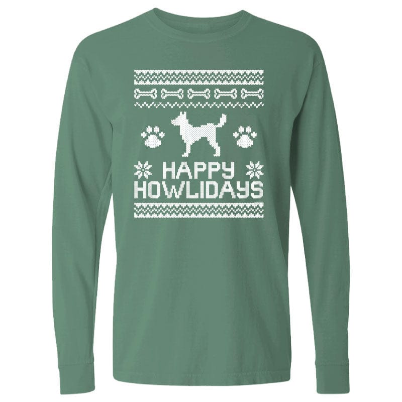 Happy Howlidays Ugly Sweater - Long-Sleeve T-Shirt Classic