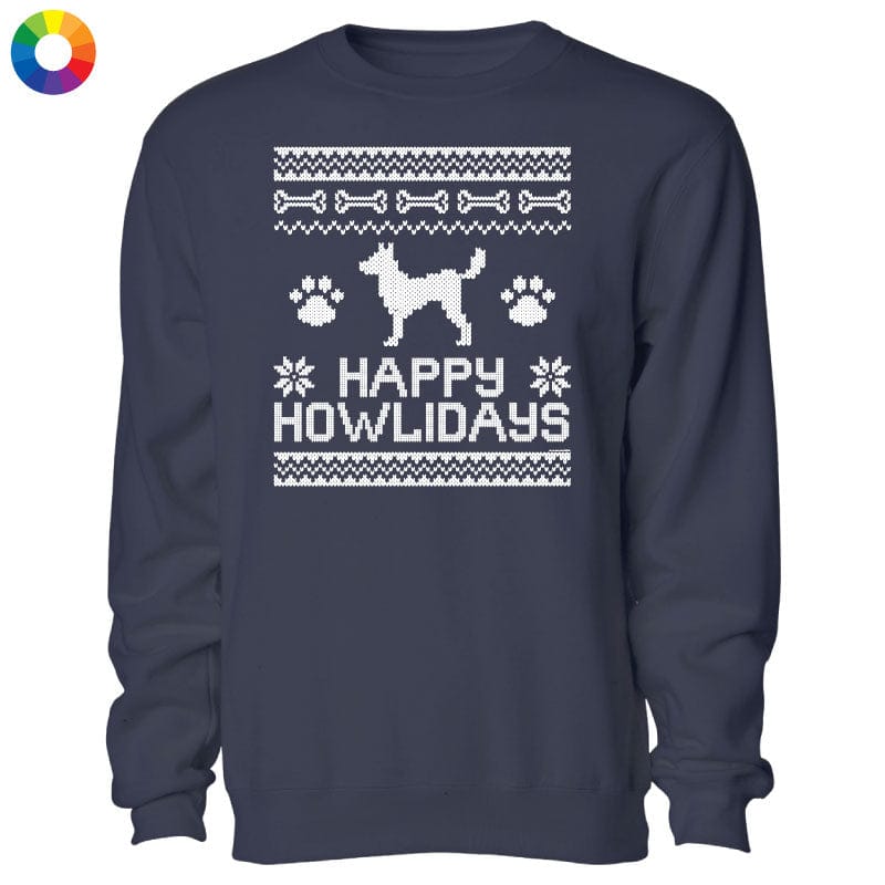 Happy Howlidays Ugly Sweater - Crewneck Sweatshirt
