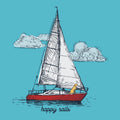 Happy Sails - Ladies T-Shirt V-Neck